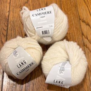Lang Cashmere Light Yarn cream ivory 3 piece 25 gram 85m